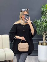 مانتو لینن دو دکمه پایین هلال کد 4486 - تصویر 17