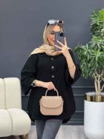 مانتو لینن یقه سه دکمه کد 4394 - تصویر 13