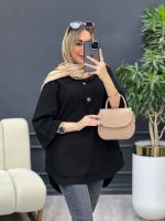 مانتو لینن دو دکمه پایین هلال کد 4486 - تصویر 11