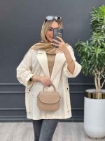 مانتو لینن پشت دکمه سرشانه پاگن کد 4395 - تصویر 24