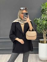 مانتو لینن پشت دکمه سرشانه پاگن کد 4395 - تصویر 13