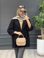 مانتو لینن پشت دکمه سرشانه پاگن کد 4395 - تصویر 6