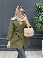 مانتو لینن اسلپ چهاردکمه کد 4379 - تصویر 2