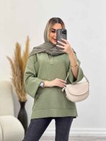 مانتو جلوبسته آستین دوبل کد 4339 - تصویر 12