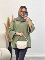 مانتو جلوبسته آستین دوبل کد 4339 - تصویر 6