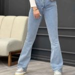شلوار بوت کات آبی روشن کد 12659