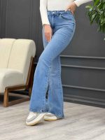 شلوار بوت کات آبی وسط کد 12973 - تصویر 4