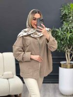 مانتو لینن چهار جیب کد 4426 - تصویر 8