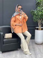 مانتو دو دکمه جیب نما کد 4316 - تصویر 10
