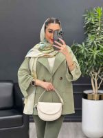 مانتو دو دکمه جیب نما کد 4316
