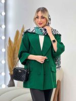 مانتو مازراتی یقه بلیزر چهاردکمه کد 4415 - تصویر 2