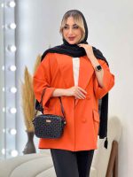 مانتو مازراتی یقه بلیزر چهاردکمه کد 4415 - تصویر 19