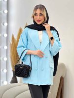 مانتو مازراتی یقه بلیزر چهاردکمه کد 4415 - تصویر 17