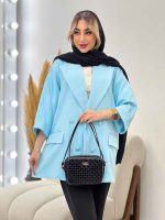 مانتو مازراتی یقه بلیزر چهاردکمه کد 4415 - تصویر 9