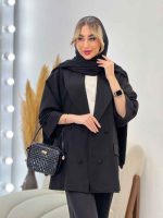 مانتو مازراتی یقه بلیزر چهاردکمه کد 4415 - تصویر 16