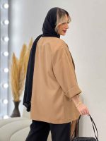 مانتو مازراتی یقه بلیزر چهاردکمه کد 4415 - تصویر 15