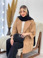 مانتو مازراتی یقه بلیزر چهاردکمه کد 4415 - تصویر 6