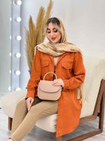 مانتو کتان دو جیب پاکتی کد 4396 - تصویر 11