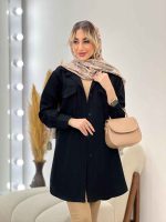 مانتو کتان دو جیب پاکتی کد 4396 - تصویر 13