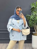 مانتو ژیله دکمه دار کد 4427 - تصویر 3
