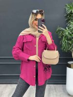 شومیز دو جیب طرح گربه کد 4369 - تصویر 2