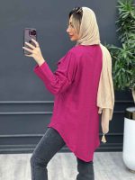 شومیز دو جیب طرح گربه کد 4369 - تصویر 6