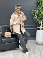 شومیز دو جیب طرح گربه کد 4369 - تصویر 17