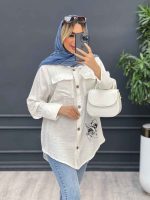 شومیز دو جیب طرح گربه کد 4369 - تصویر 20