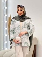 مانتو ژاکارد جلو باز طرح دار کد 4434 - تصویر 7