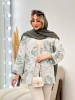 مانتو ژاکارد جلو باز طرح دار کد 4434 - تصویر 2