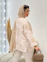 مانتو ژاکارد جلو باز طرح دار کد 4434 - تصویر 10