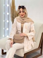مانتو ژاکارد جلو باز طرح دار کد 4434 - تصویر 6