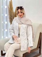 مانتو ژاکارد جلو باز طرح دار کد 4434 - تصویر 13