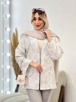مانتو ژاکارد جلو باز طرح دار کد 4434 - تصویر 9