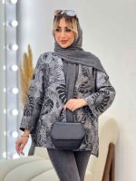 مانتو ژاکارد جلو باز طرح دار کد 4434 - تصویر 12