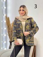 مانتو جلو باز نواردوزی طرح دار کد 4435 - تصویر 4