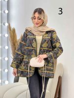مانتو جلو باز نواردوزی طرح دار کد 4435 - تصویر 12