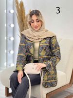 مانتو جلو باز نواردوزی طرح دار کد 4435 - تصویر 15