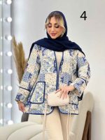 مانتو جلو باز نواردوزی طرح دار کد 4435 - تصویر 5