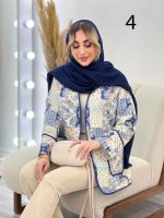 مانتو جلو باز نواردوزی طرح دار کد 4435 - تصویر 10