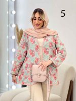 مانتو جلو باز نواردوزی طرح دار کد 4435 - تصویر 14