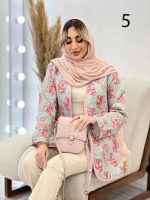 مانتو جلو باز نواردوزی طرح دار کد 4435 - تصویر 18