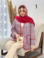 مانتو جلو باز نواردوزی طرح دار کد 4435 - تصویر 6