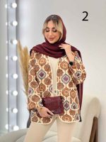 مانتو جلو باز نواردوزی طرح دار کد 4435 - تصویر 9