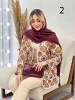 مانتو جلو باز نواردوزی طرح دار کد 4435 - تصویر 19