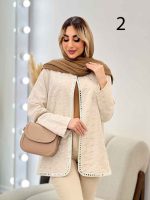 مانتو جلو باز آینه دوزی کد 4431 - تصویر 2