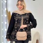 مانتو جلو باز آینه دوزی کد 4431