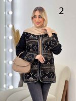 مانتو جلو باز آینه دوزی کد 4431 - تصویر 7
