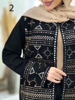 مانتو جلو باز آینه دوزی کد 4431 - تصویر 11