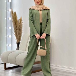 ست مانتو و شلوار جلو باز کد 4436